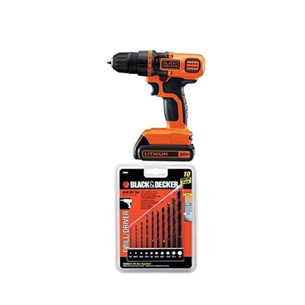 Black & Decker 20-Volt Cordless Drill Driver with Drill Bit Set Via Amazon Online Sale
