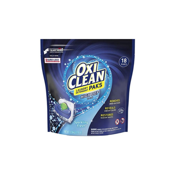 OxiClean High Def Clean Sparkling Fresh Laundry Detergent Paks, 18 Count Via Amazon Online now
