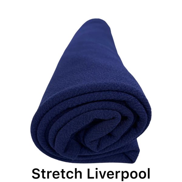 FabricLA Double Knit Liverpool Spandex Stretch Fabric Navy For Discount - Image 3