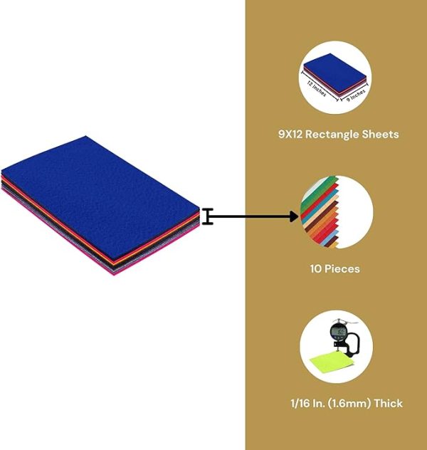 FabricLA 100% Acrylic Felt Fabric - Pre-Cut | 9x12 Inches | Multi-Colors Sale - Image 2