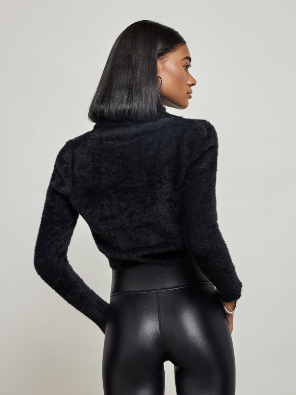Collared Pullover Sweater - Black Fashion - Image 2